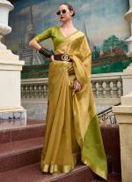 Pure Tissue Yellow Daily Wear Plain Saree